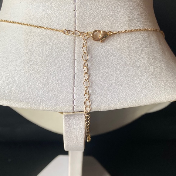 Gold and Blue Pendant Necklace - Picture 4 of 6